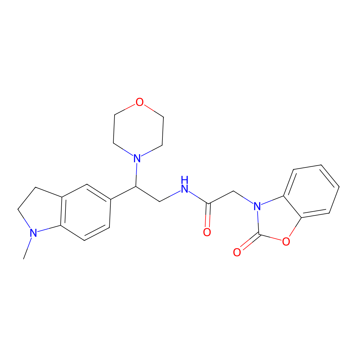 N-(2-(1-methylindolin-5-yl)-2-morpholinoethyl)-2-(2-oxobenzo[d]oxazol-3(2H)-yl)acetamide molecular structure, CAS 1210191-76-6
