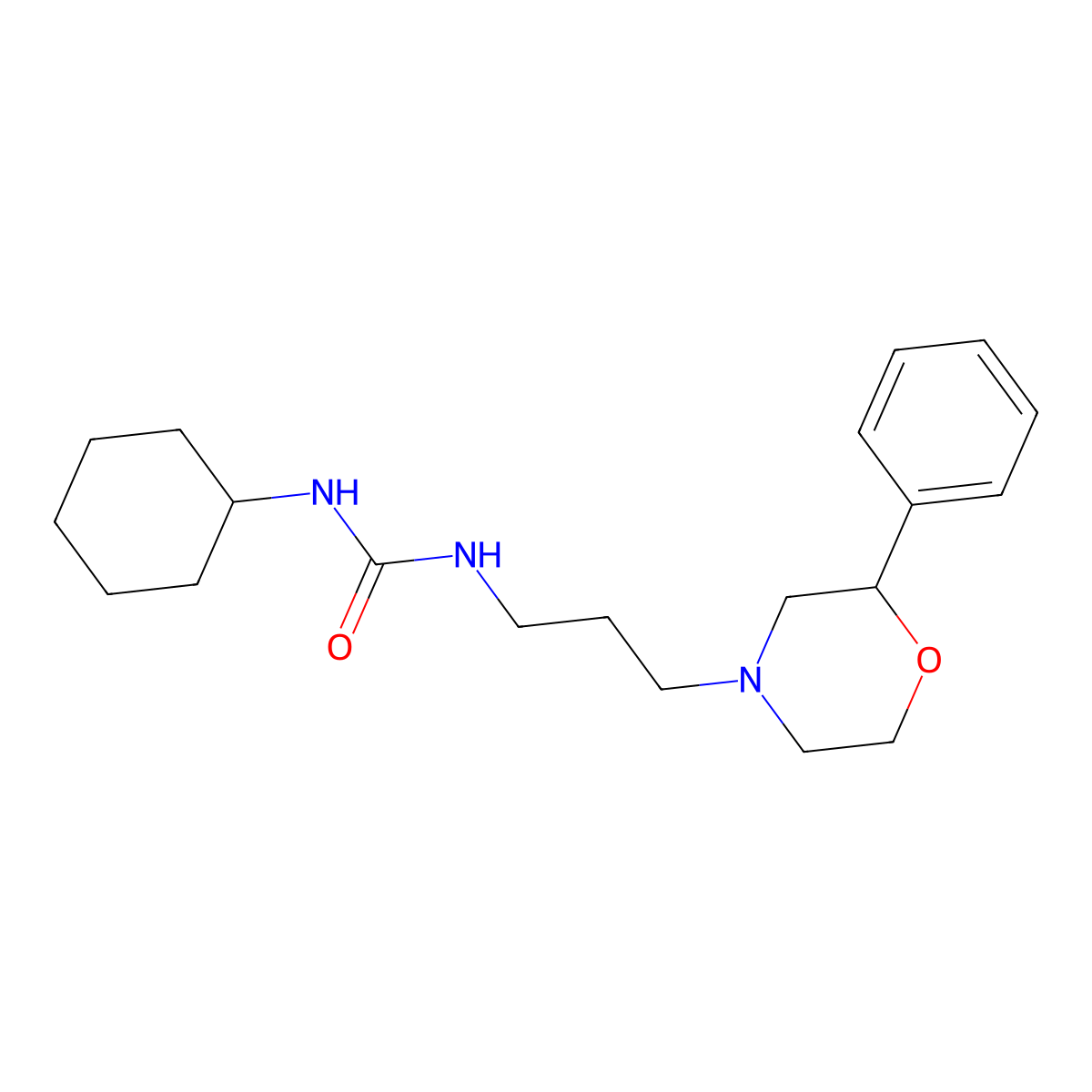 1-Cyclohexyl-3-(3-(2-phenylmorpholino)propyl)urea molecular structure, CAS 1210193-70-6