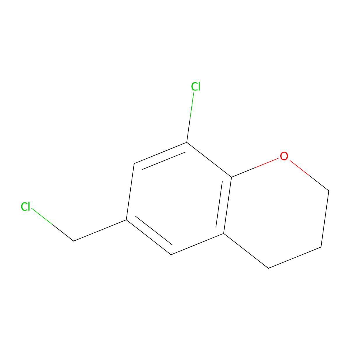 8-chloro-6-(chloromethyl)-3,4-dihydro-2H-1-benzopyran molecular structure, CAS 1210194-86-7
