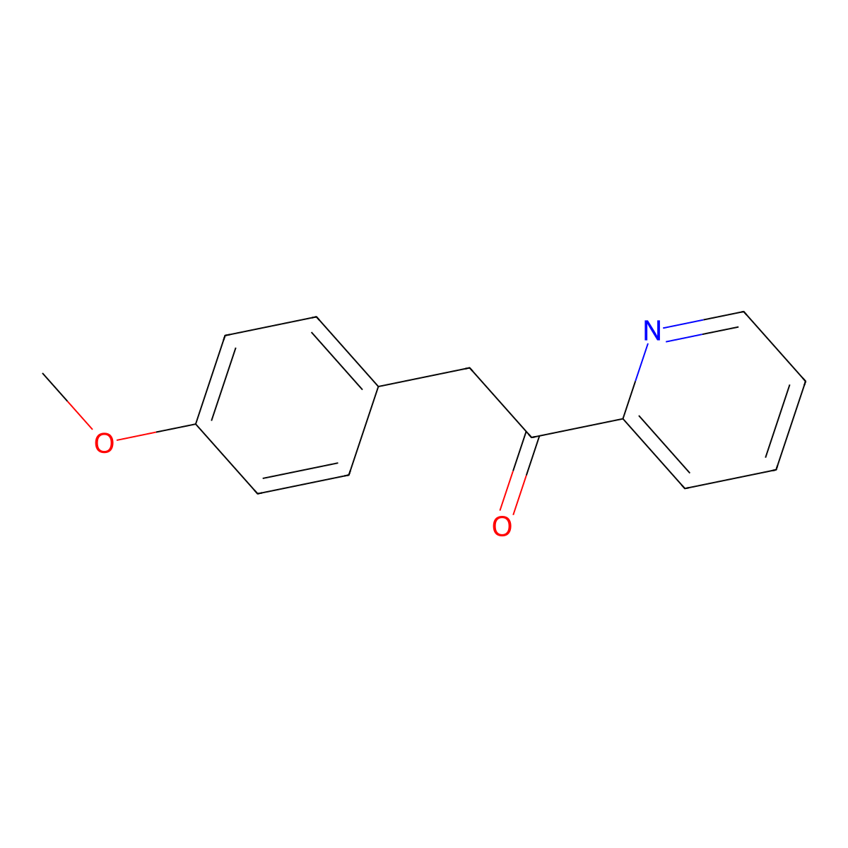 Ethanone, 2-(4-methoxyphenyl)-1-(2-pyridinyl)- molecular structure, CAS 121020-35-7