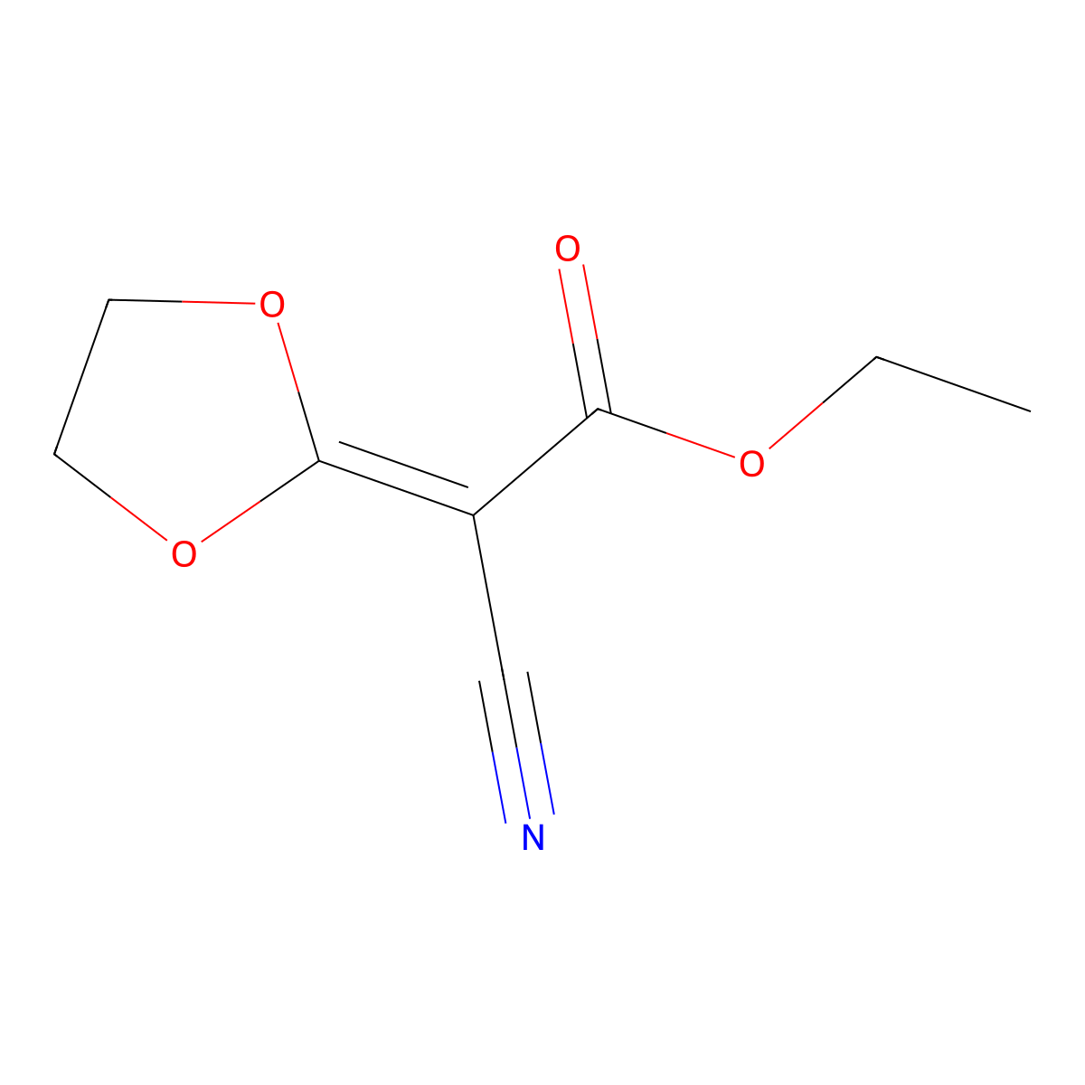 Ethyl cyano(1,3-dioxolan-2-ylidene)acetate molecular structure, CAS 121020-70-0