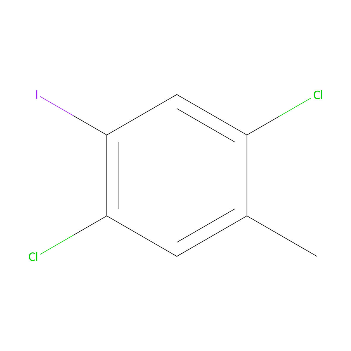 1,4-Dichloro-2-iodo-5-methylbenzene molecular structure, CAS 121020-90-4