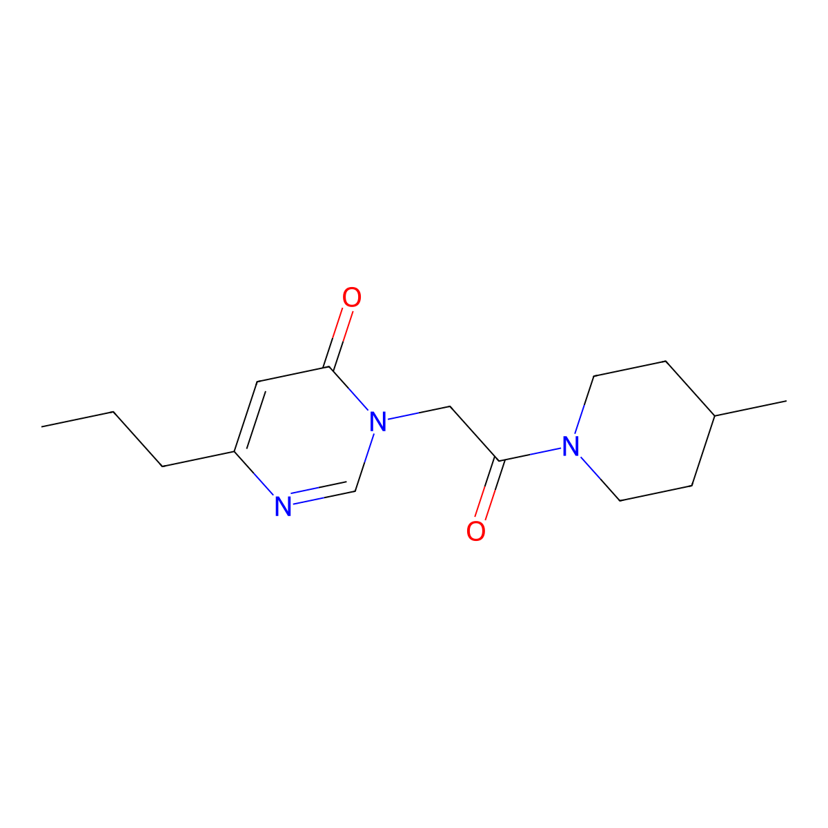 3-(2-(4-methylpiperidin-1-yl)-2-oxoethyl)-6-propylpyrimidin-4(3H)-one molecular structure, CAS 1210200-68-2