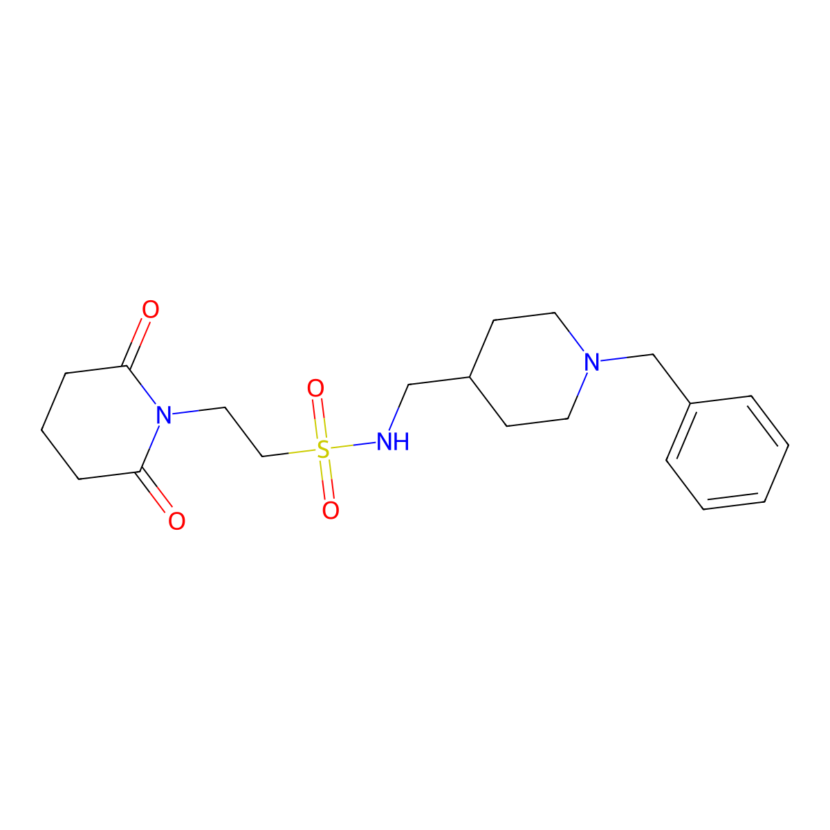 N-((1-benzylpiperidin-4-yl)methyl)-2-(2,6-dioxopiperidin-1-yl)ethanesulfonamide molecular structure, CAS 1210203-38-5