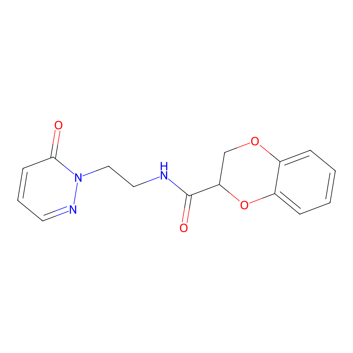 N-(2-(6-oxopyridazin-1(6H)-yl)ethyl)-2,3-dihydrobenzo[b][1,4]dioxine-2-carboxamide molecular structure, CAS 1210206-95-3