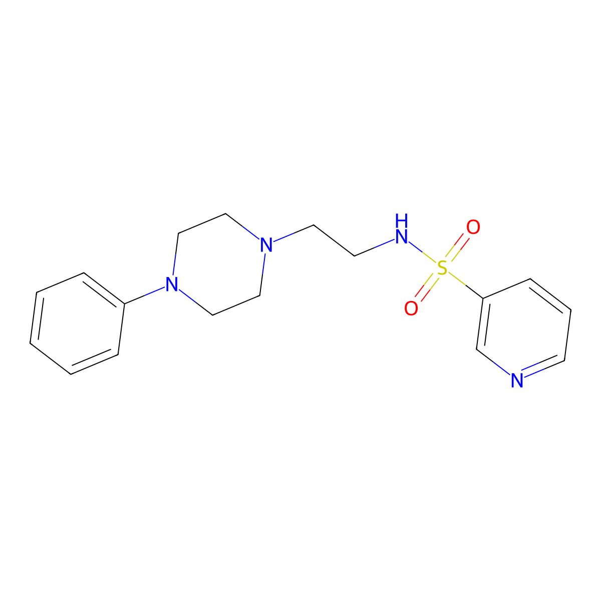 N-[2-(4-phenylpiperazin-1-yl)ethyl]pyridine-3-sulfonamide molecular structure, CAS 1210209-72-5