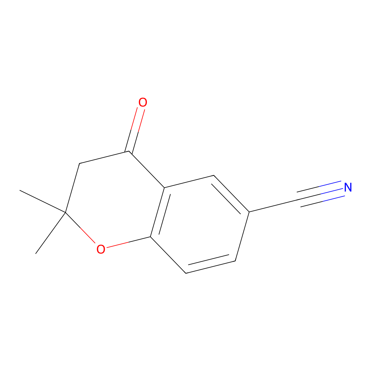 2,2-Dimethyl-4-oxo-3,4-dihydro-2H-1-benzopyran-6-carbonitrile molecular structure, CAS 121021-88-3