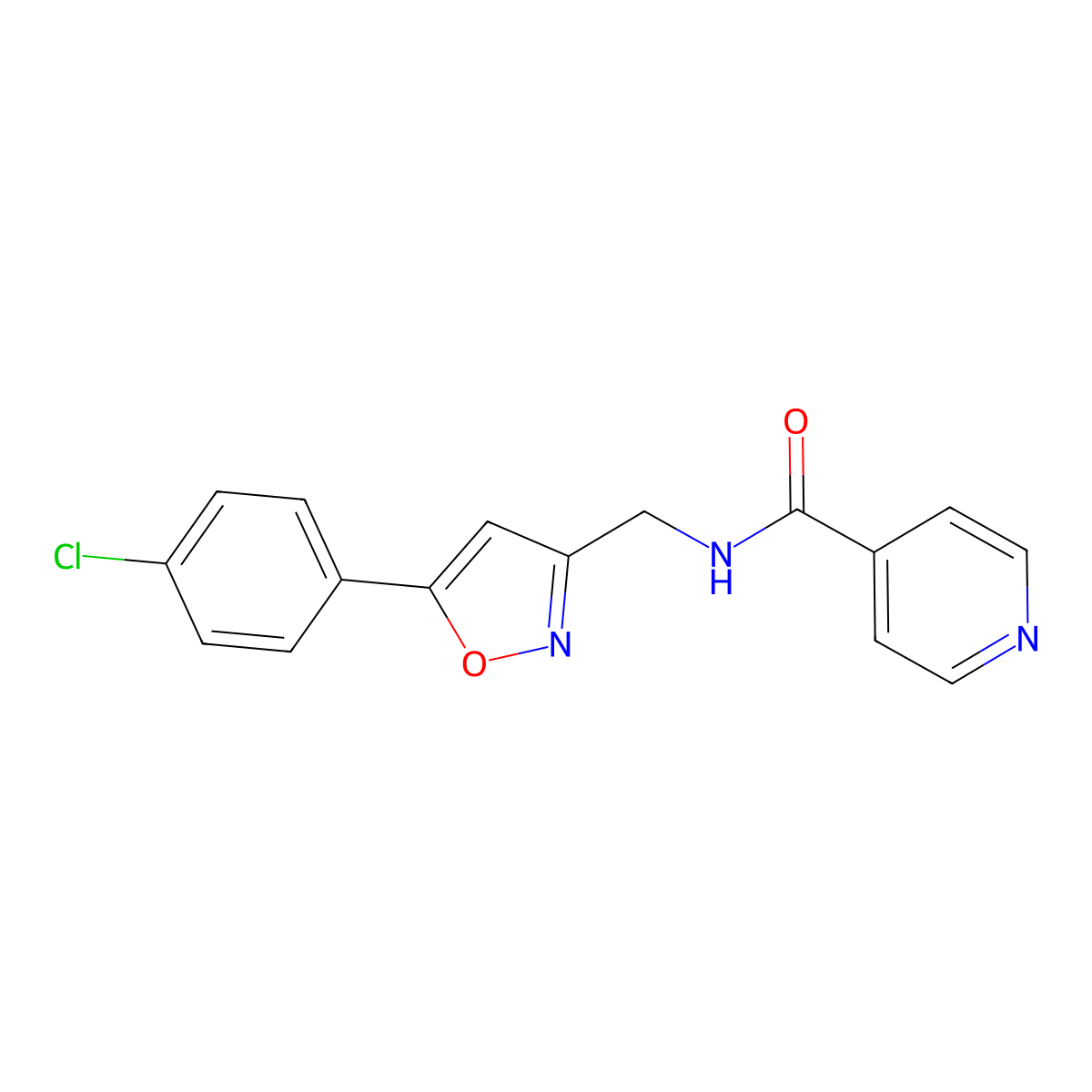 N-((5-(4-chlorophenyl)isoxazol-3-yl)methyl)isonicotinamide molecular structure, CAS 1210212-52-4