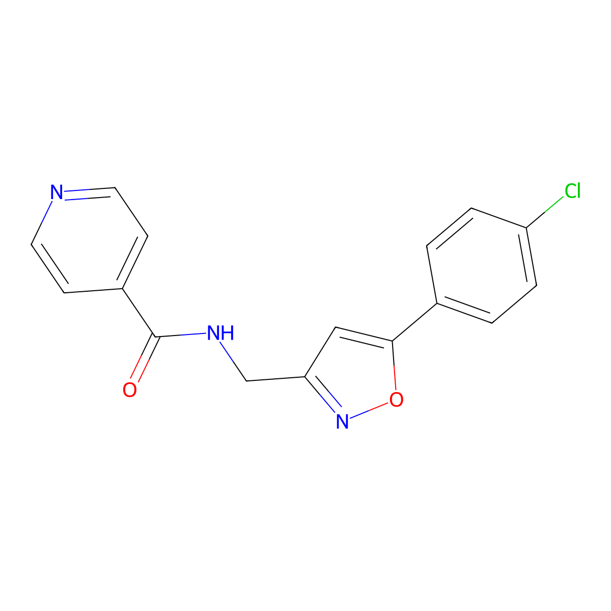 N-((5-(4-chlorophenyl)isoxazol-3-yl)methyl)isonicotinamide molecular structure, CAS 1210212-52-4