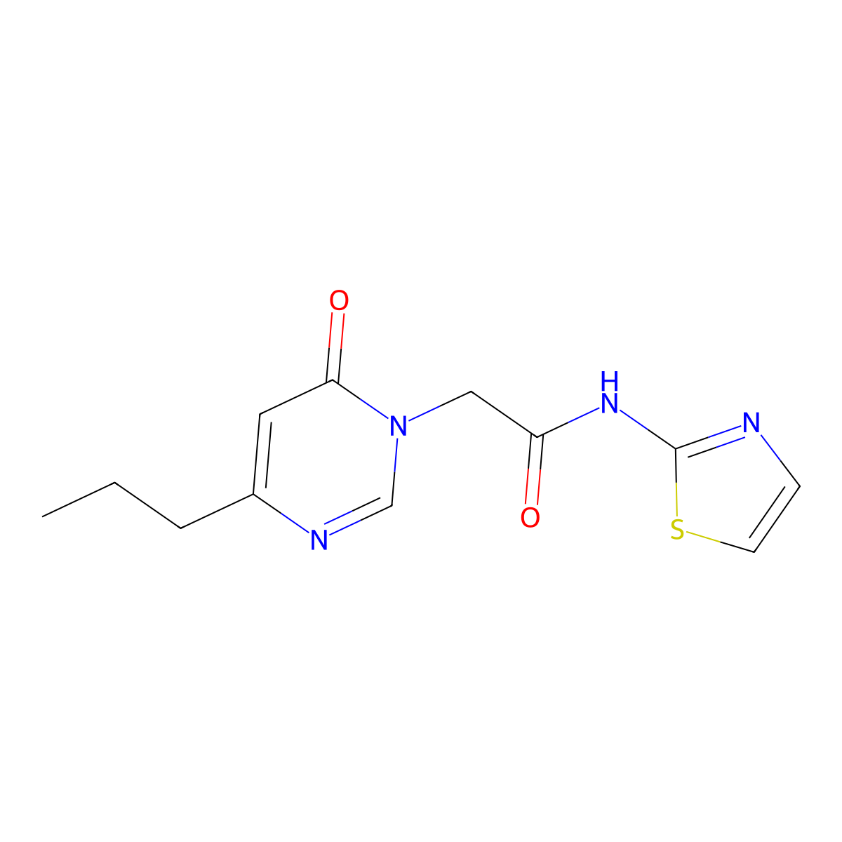 2-(6-oxo-4-propylpyrimidin-1(6H)-yl)-N-(thiazol-2-yl)acetamide molecular structure, CAS 1210216-40-2