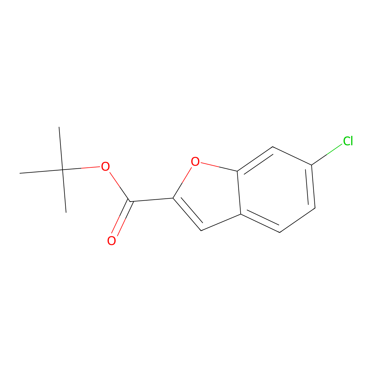tert-Butyl 6-chlorobenzofuran-2-carboxylate molecular structure, CAS 1210226-81-5