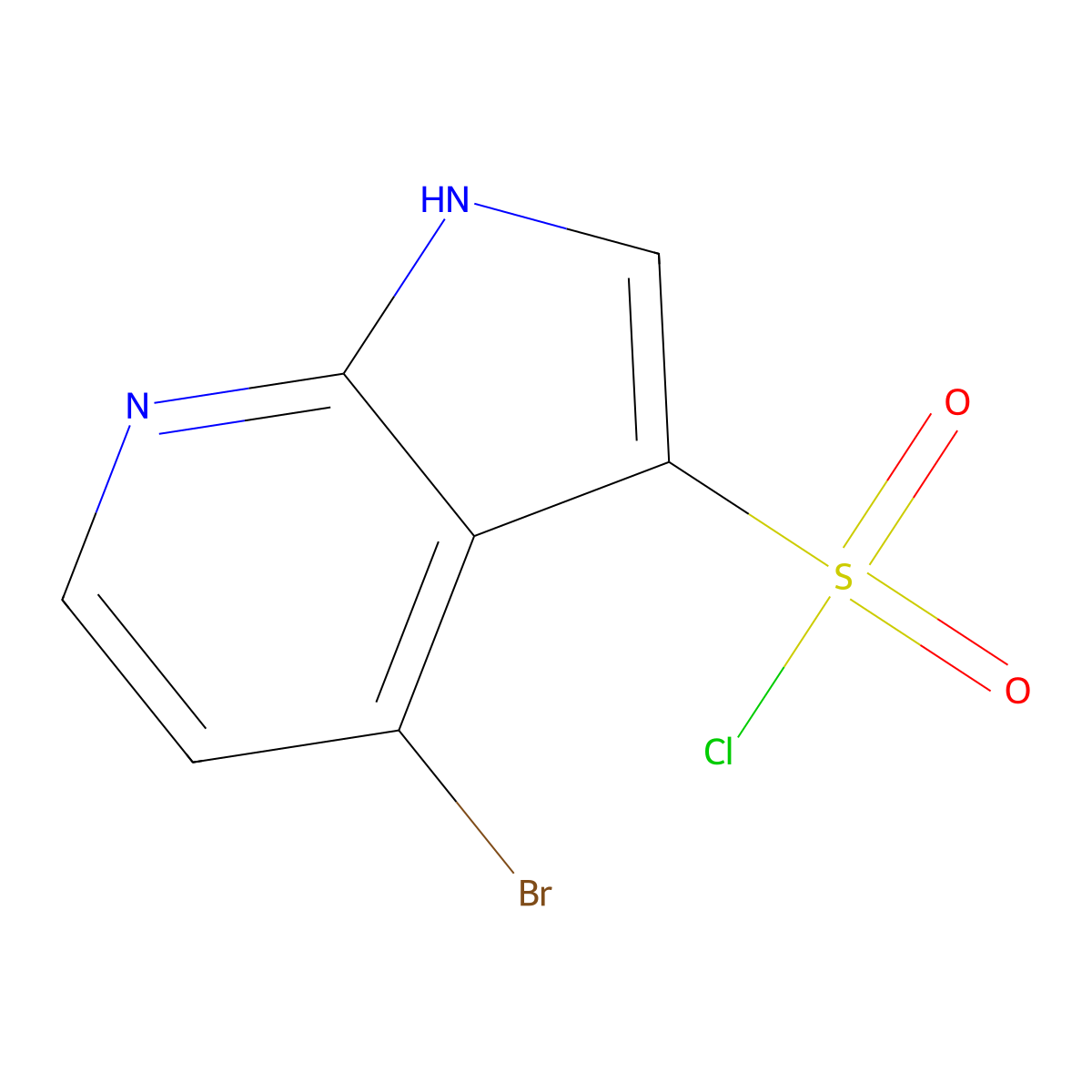 4-bromo-1H-pyrrolo[2,3-b]pyridine-3-sulfonyl chloride molecular structure, CAS 1210227-31-8