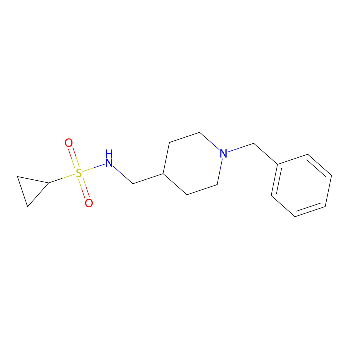 N-[(1-benzylpiperidin-4-yl)methyl]cyclopropanesulfonamide molecular structure, CAS 1210227-93-2