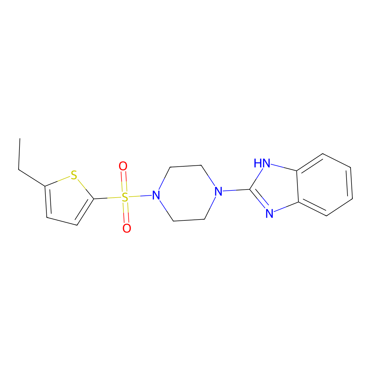 2-(4-((5-ethylthiophen-2-yl)sulfonyl)piperazin-1-yl)-1H-benzo[d]imidazole molecular structure, CAS 1210228-27-5