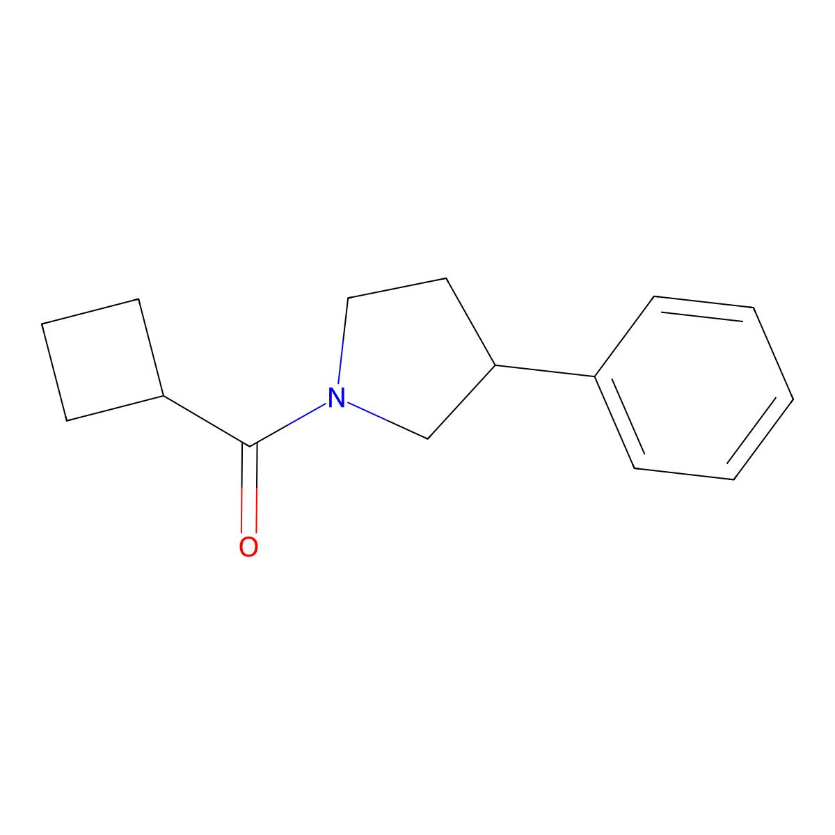 Cyclobutyl(3-phenylpyrrolidin-1-yl)methanone molecular structure, CAS 1210236-18-2