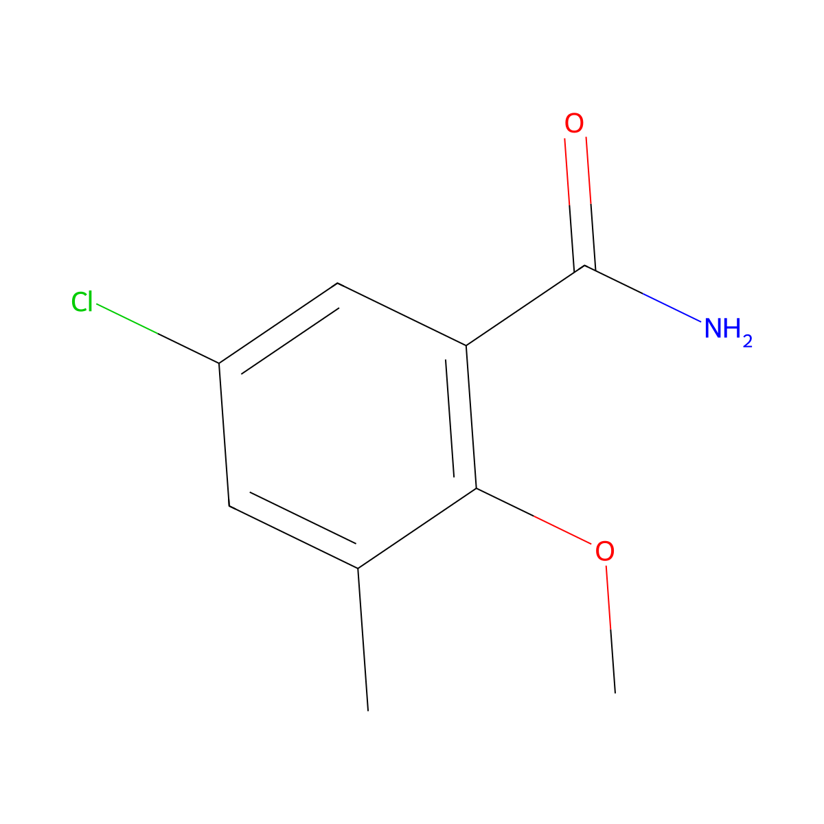 5-Chloro-2-methoxy-3-methylbenzamide molecular structure, CAS 1210236-50-2