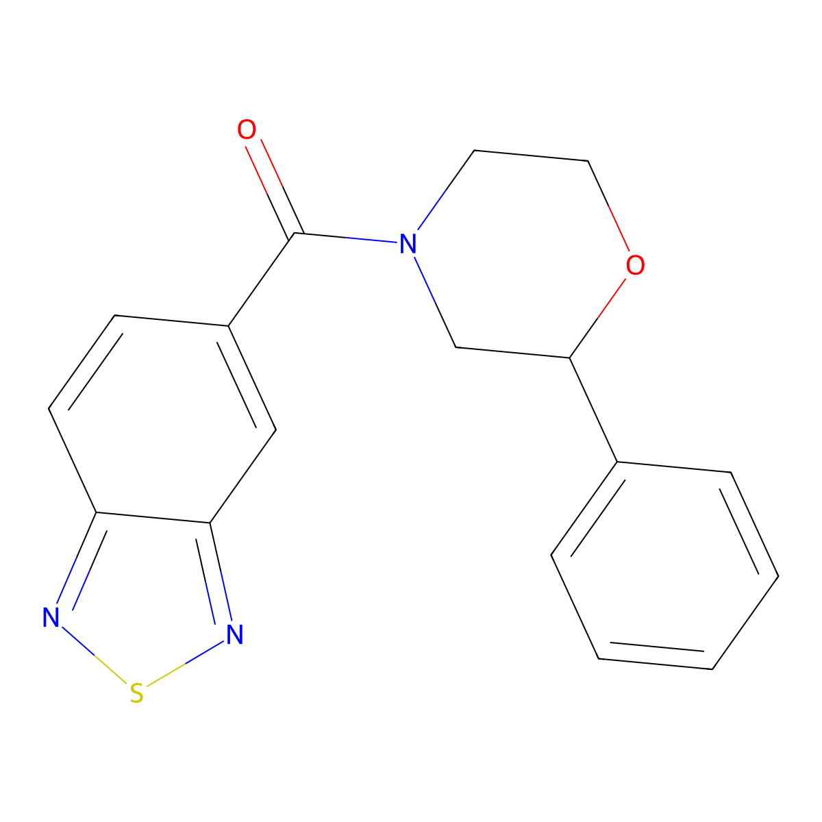 Benzo[c][1,2,5]thiadiazol-5-yl(2-phenylmorpholino)methanone molecular structure, CAS 1210244-81-7