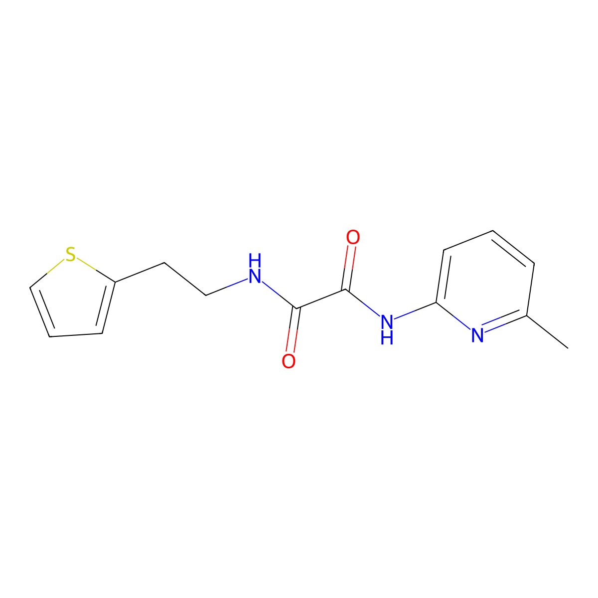 N1-(6-methylpyridin-2-yl)-N2-(2-(thiophen-2-yl)ethyl)oxalamide molecular structure, CAS 1210250-79-5