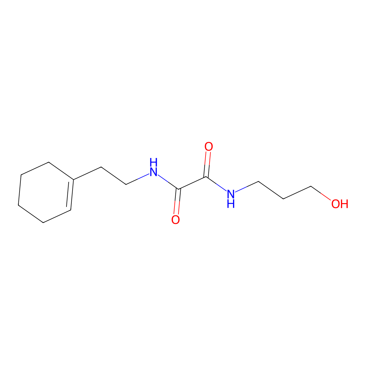 N1-(2-(cyclohex-1-en-1-yl)ethyl)-N2-(3-hydroxypropyl)oxalamide molecular structure, CAS 1210255-42-7