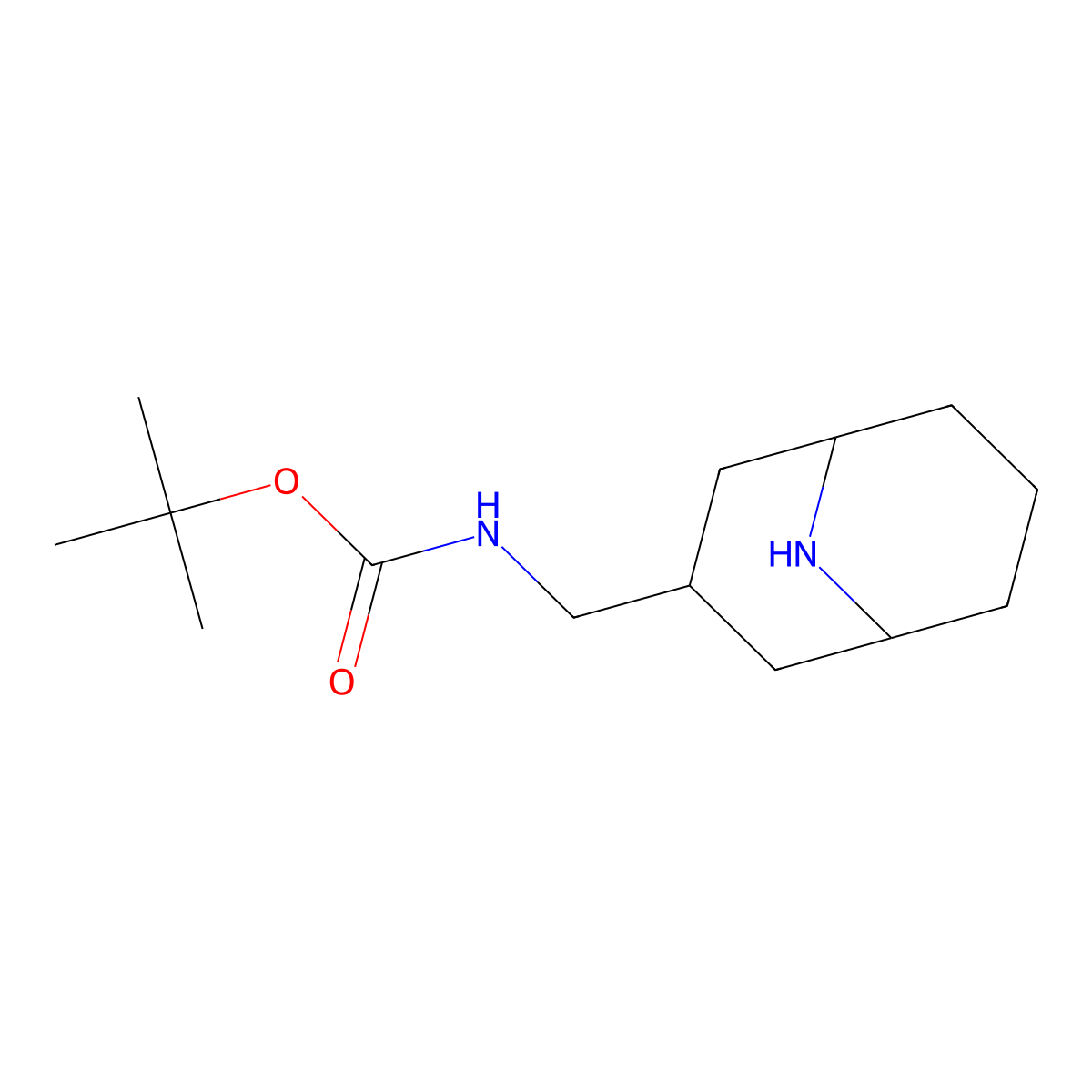 tert-butyl N-({9-azabicyclo[3.3.1]nonan-3-yl}methyl)carbamate molecular structure, CAS 1210273-21-4
