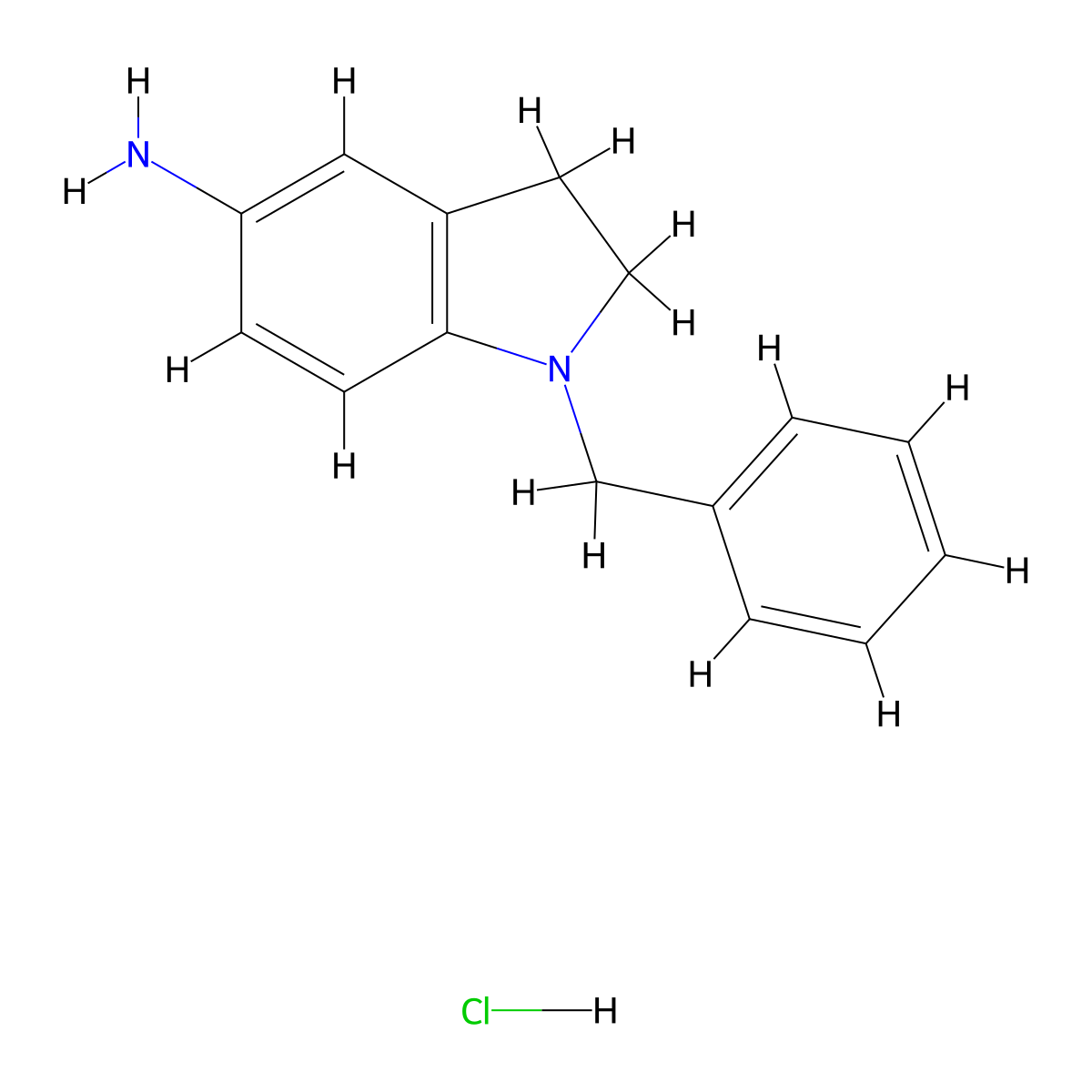 1-benzyl-2,3-dihydro-1H-indol-5-amine hydrochloride molecular structure, CAS 1210277-79-4