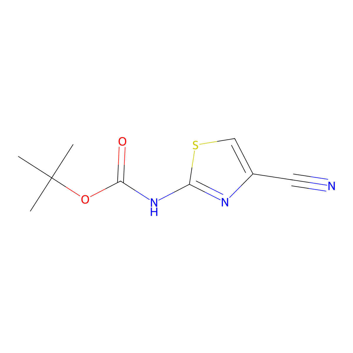 N-Boc-2-Amino-4-cyanothiazole molecular structure, CAS 1210278-19-5