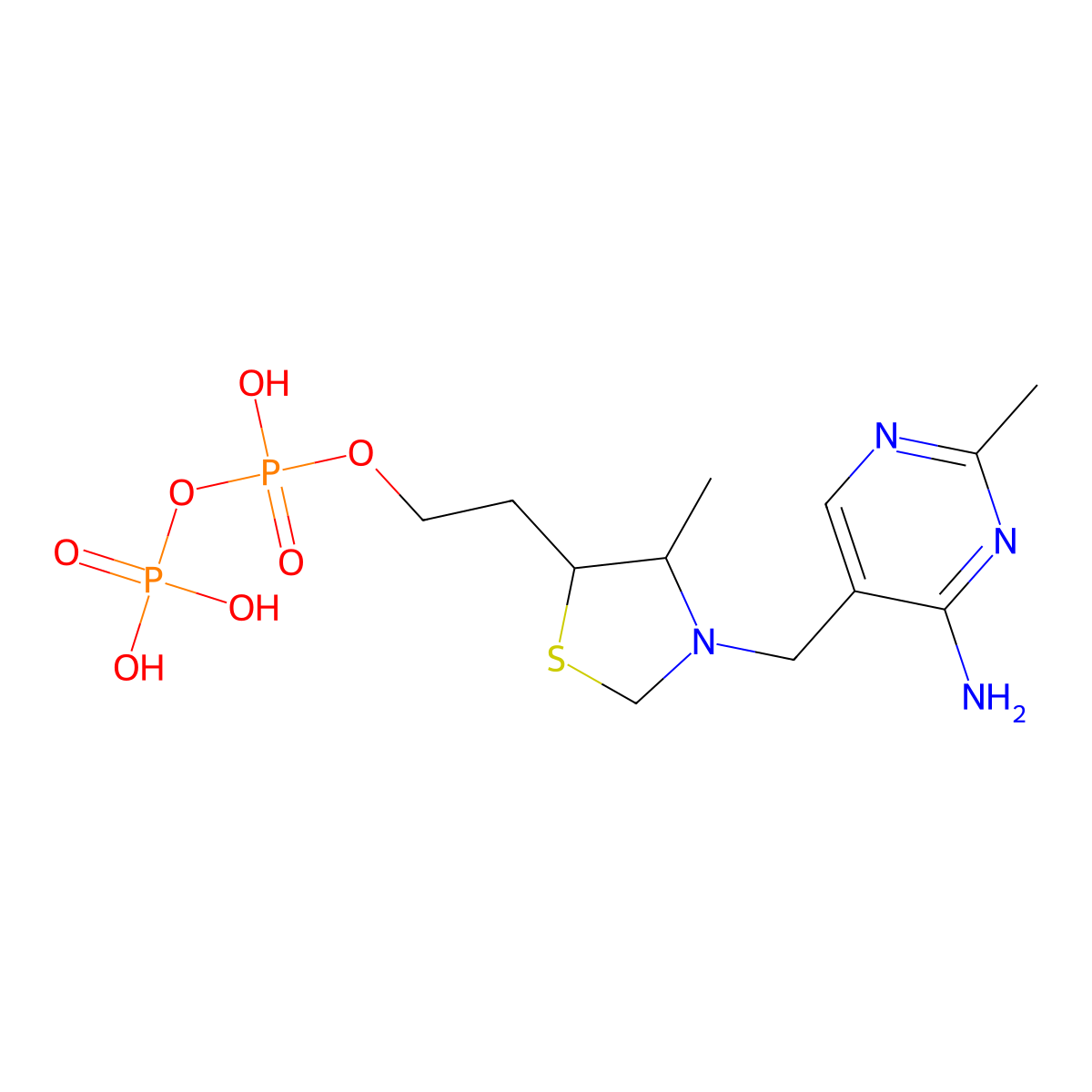 Tetrahydrothiamine pyrophosphate molecular structure, CAS 121028-60-2