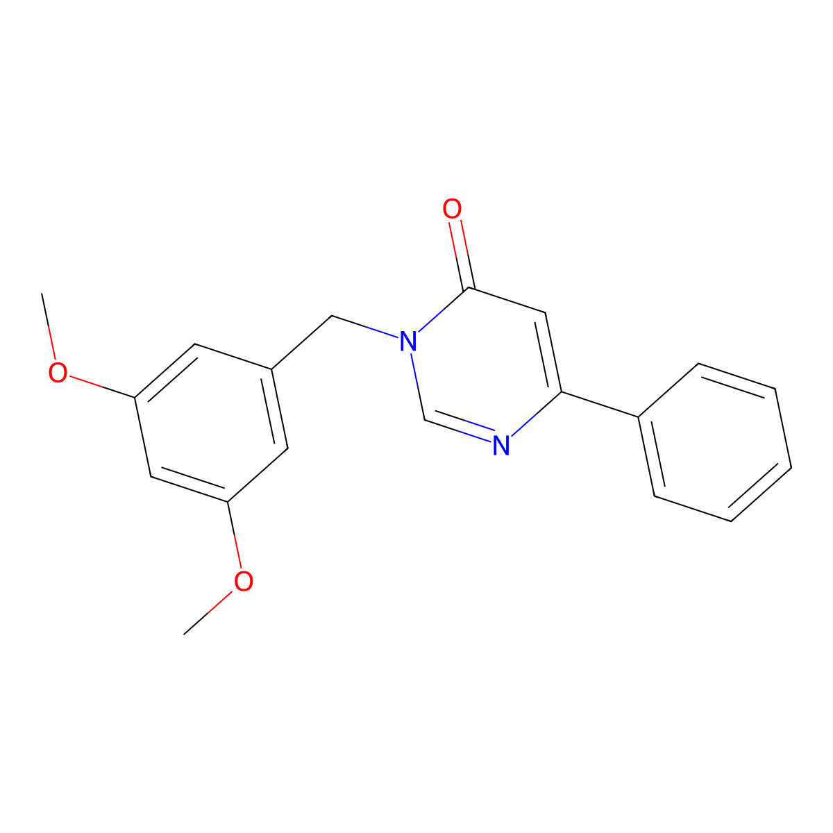 3-(3,5-dimethoxybenzyl)-6-phenylpyrimidin-4(3H)-one molecular structure, CAS 1210280-81-1