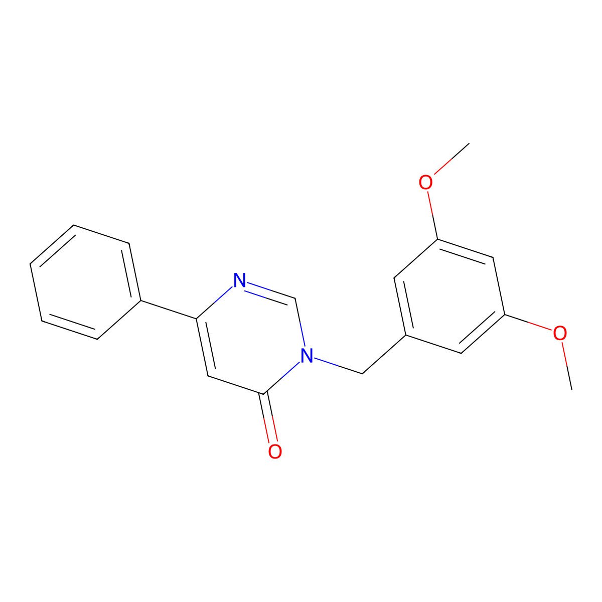3-(3,5-dimethoxybenzyl)-6-phenylpyrimidin-4(3H)-one molecular structure, CAS 1210280-81-1