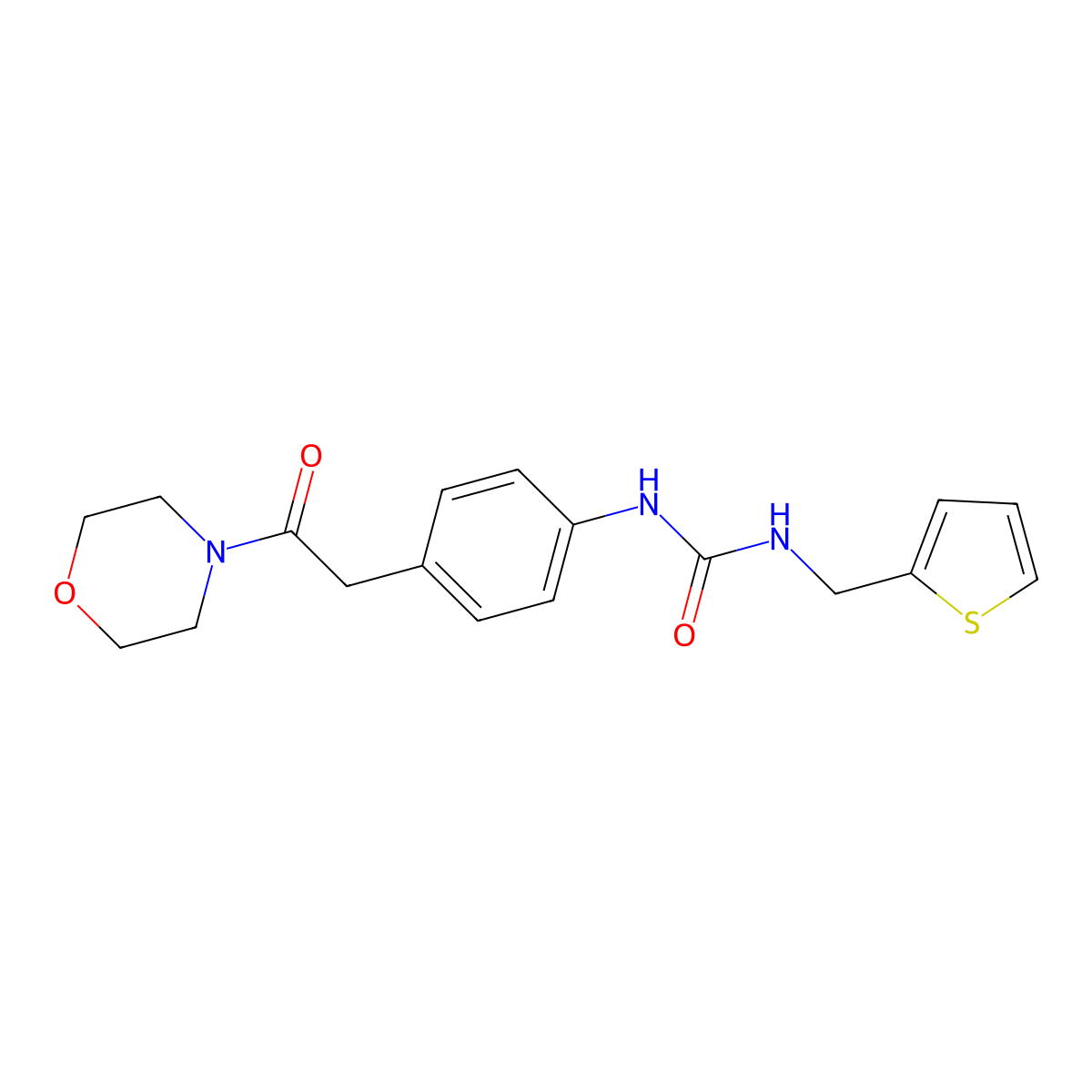 1-(4-(2-Morpholino-2-oxoethyl)phenyl)-3-(thiophen-2-ylmethyl)urea molecular structure, CAS 1210281-10-9