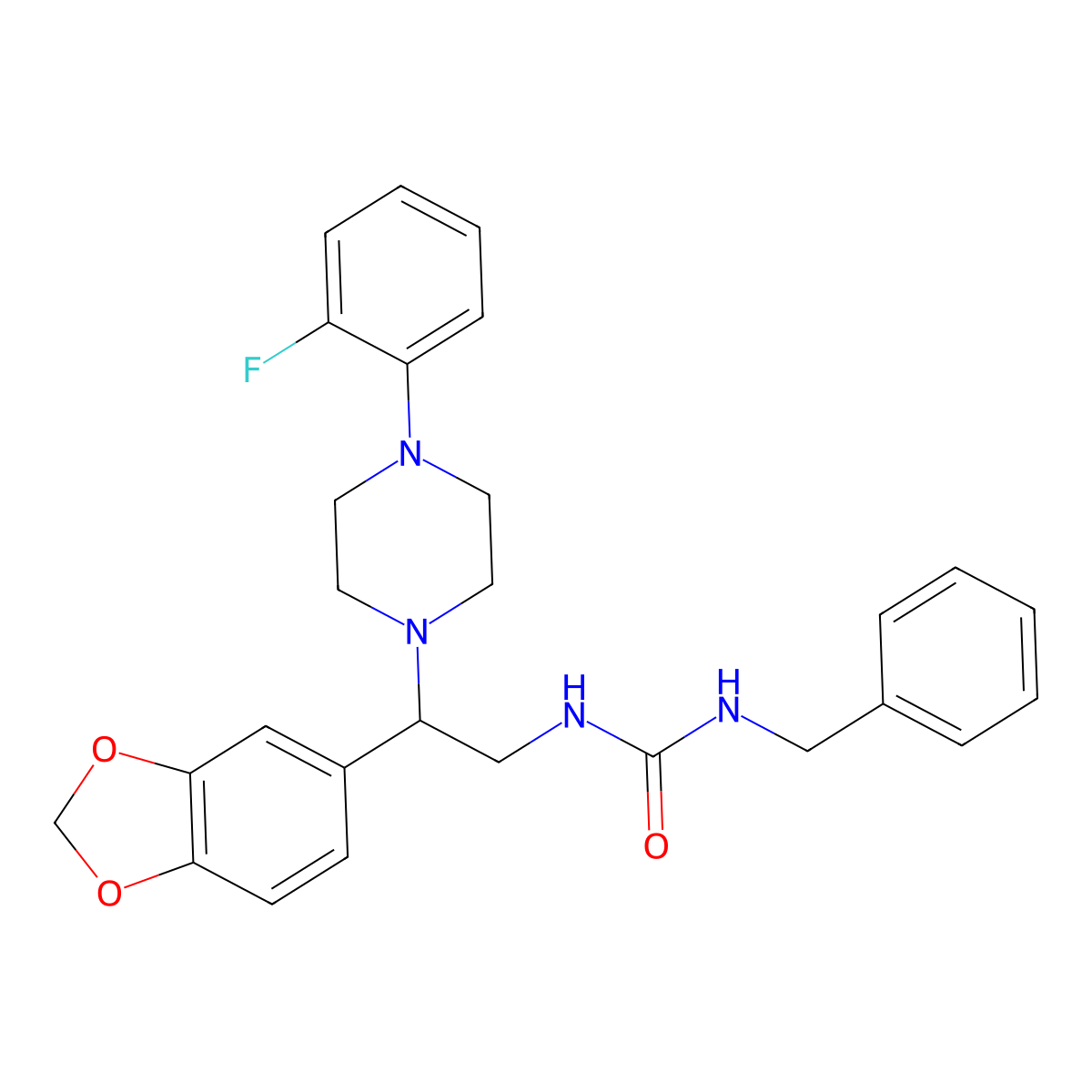 1-(2-(Benzo[d][1,3]dioxol-5-yl)-2-(4-(2-fluorophenyl)piperazin-1-yl)ethyl)-3-benzylurea molecular structure, CAS 1210283-44-5