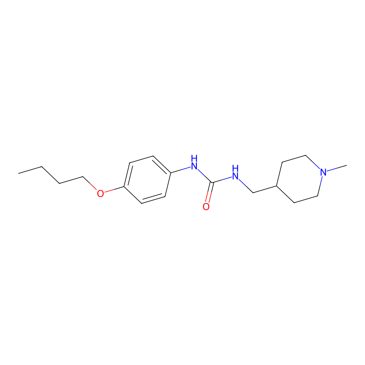 1-(4-Butoxyphenyl)-3-[(1-methylpiperidin-4-yl)methyl]urea molecular structure, CAS 1210285-01-0