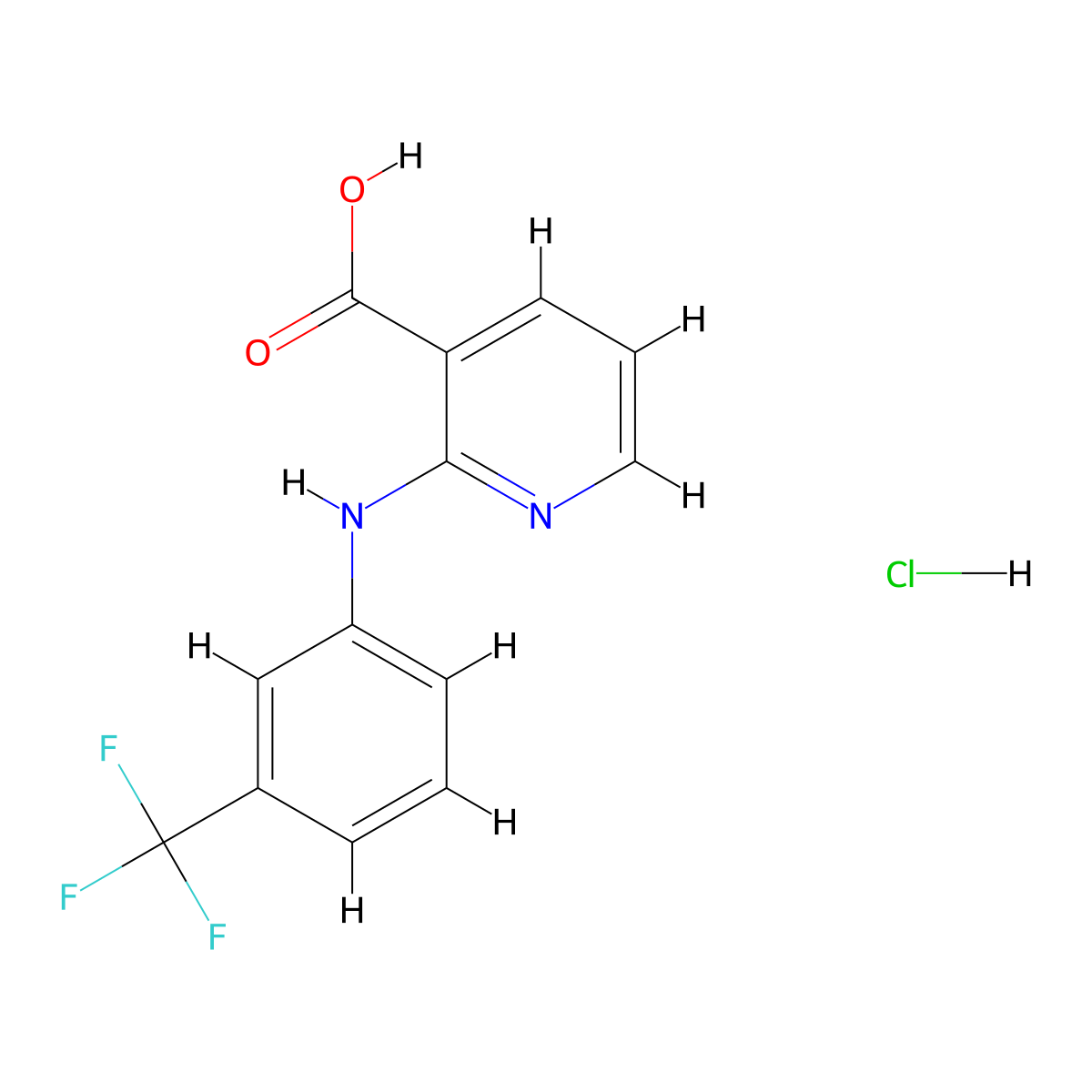 2-{[3-(Trifluoromethyl)phenyl]amino}pyridine-3-carboxylic acid hydrochloride molecular structure, CAS 1210300-43-8