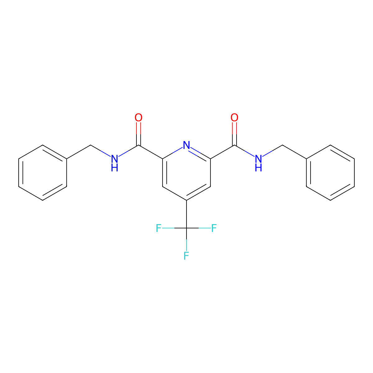 N~2~,N~6~-dibenzyl-4-(trifluoromethyl)-2,6-pyridinedicarboxamide molecular structure, CAS 1210304-46-3
