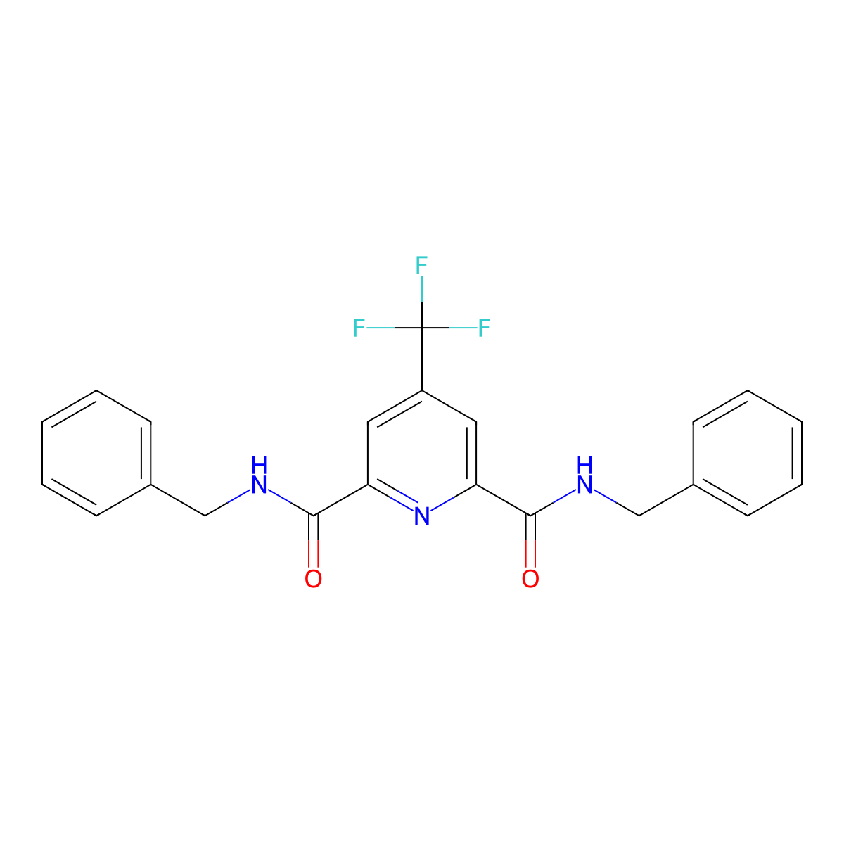 N~2~,N~6~-dibenzyl-4-(trifluoromethyl)-2,6-pyridinedicarboxamide molecular structure, CAS 1210304-46-3