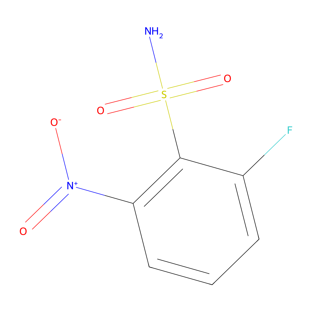 2-Fluoro-6-nitrobenzene-1-sulfonamide molecular structure, CAS 1210309-74-2
