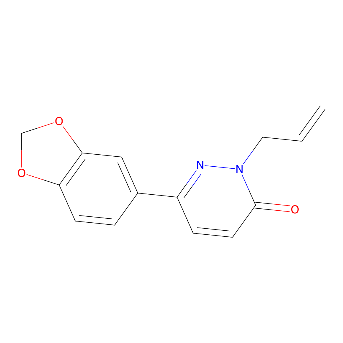 2-allyl-6-(benzo[d][1,3]dioxol-5-yl)pyridazin-3(2H)-one molecular structure, CAS 1210315-30-2