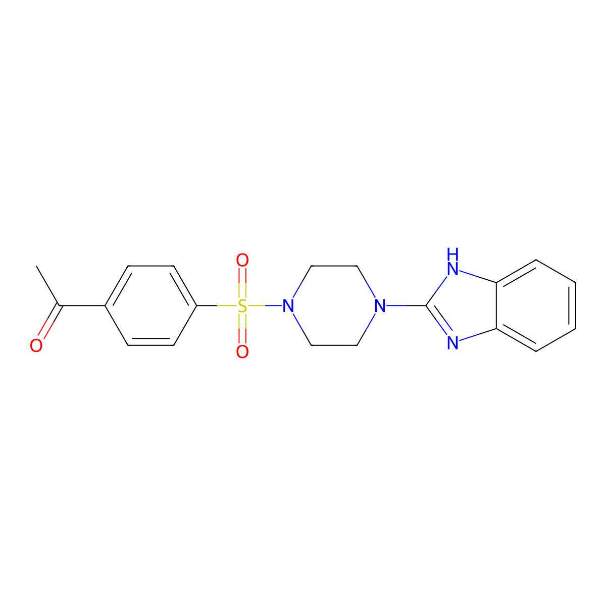 1-(4-((4-(1H-benzo[d]imidazol-2-yl)piperazin-1-yl)sulfonyl)phenyl)ethanone molecular structure, CAS 1210316-92-9