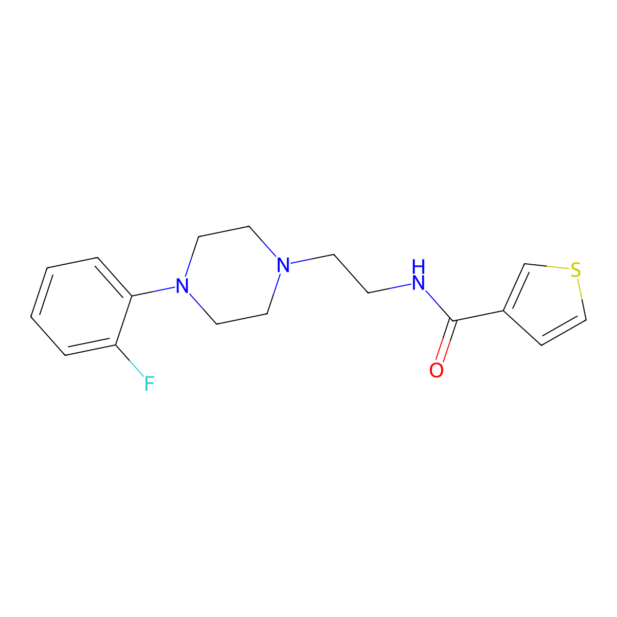 N-{2-[4-(2-fluorophenyl)piperazin-1-yl]ethyl}thiophene-3-carboxamide molecular structure, CAS 1210318-71-0