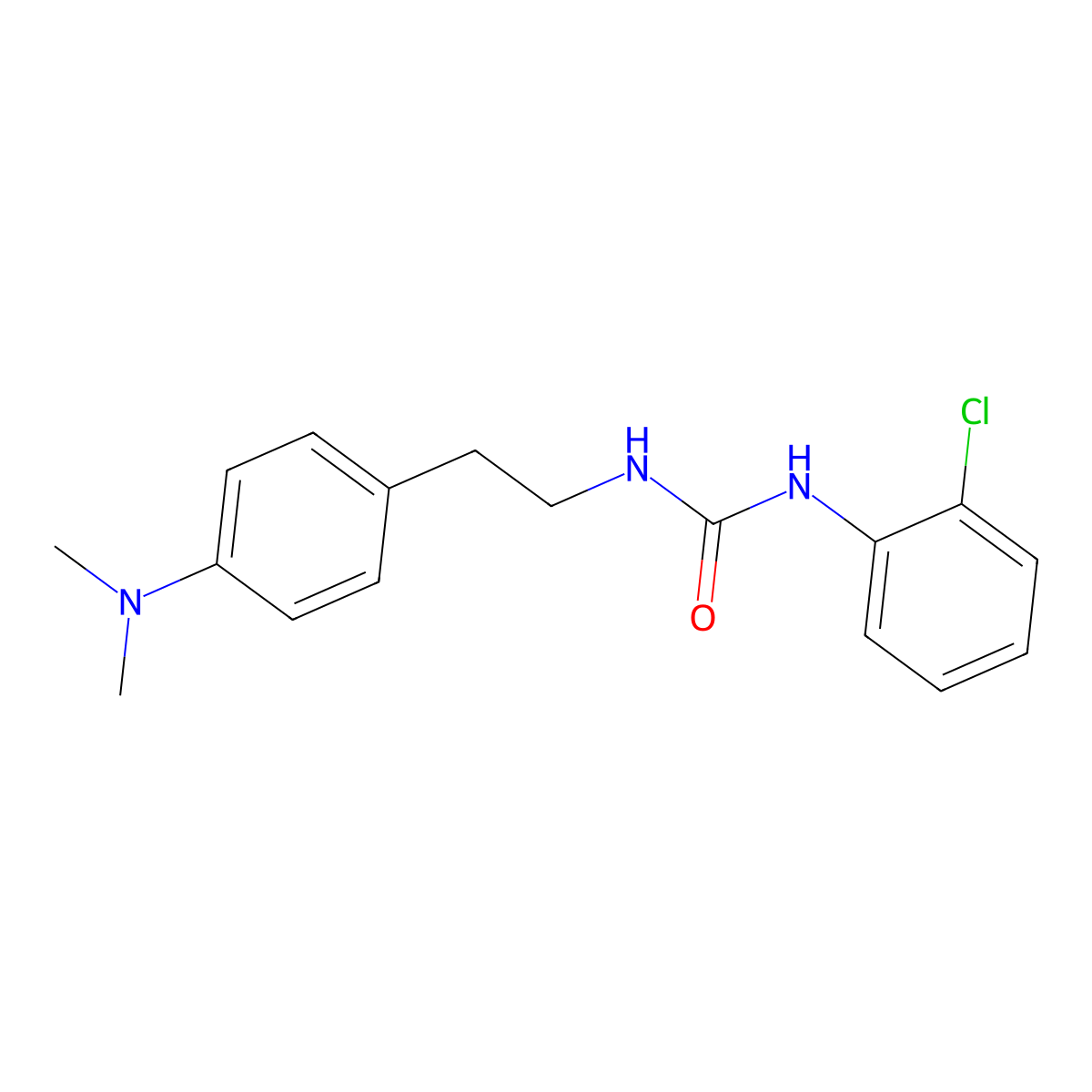 1-(2-Chlorophenyl)-3-(4-(dimethylamino)phenethyl)urea molecular structure, CAS 1210321-28-0