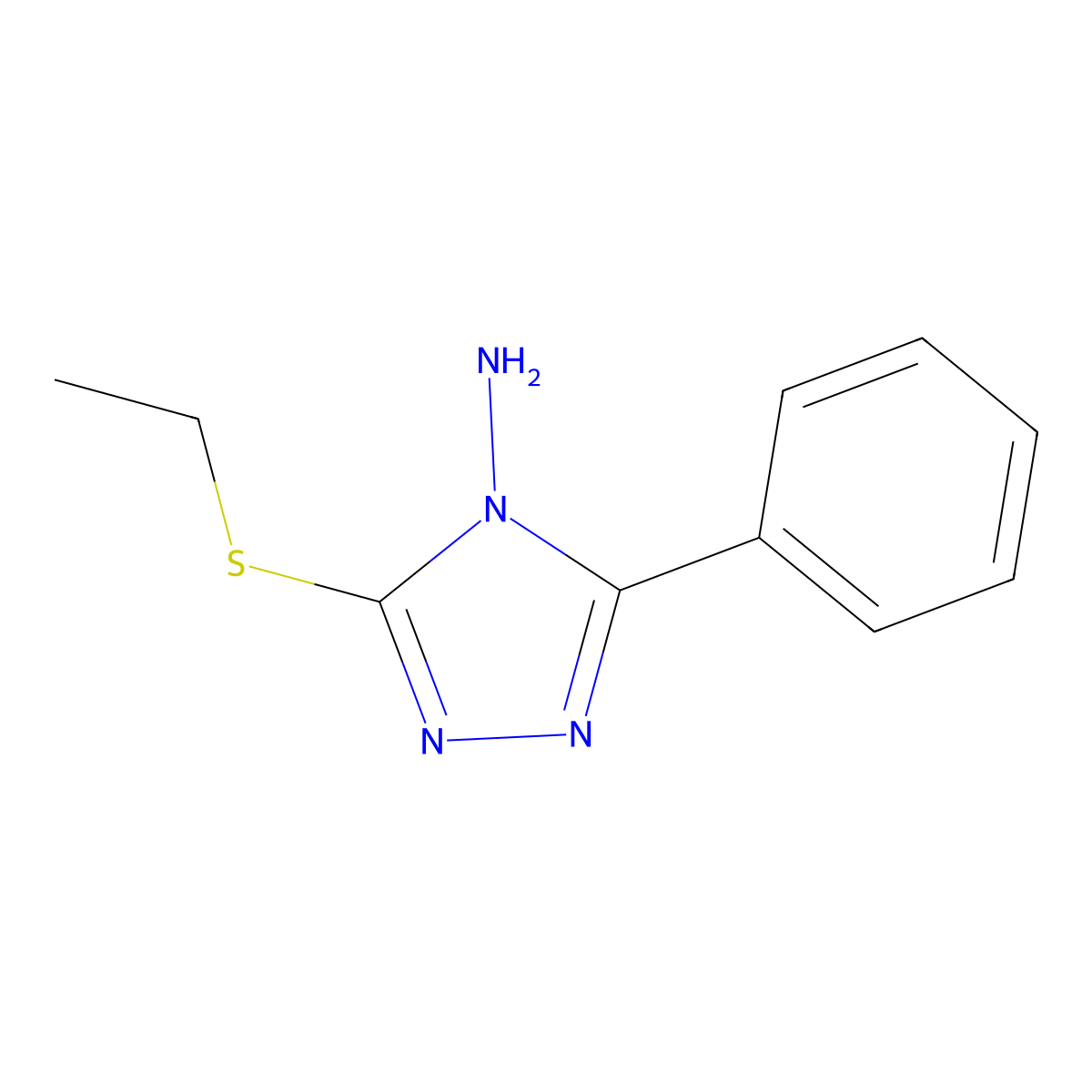 3-(Ethylsulfanyl)-5-phenyl-4h-1,2,4-triazol-4-ylamine molecular structure, CAS 121033-69-0