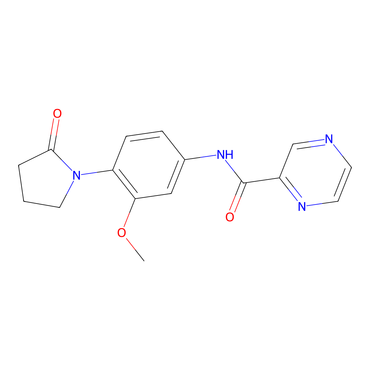 N-[3-methoxy-4-(2-oxopyrrolidin-1-yl)phenyl]pyrazine-2-carboxamide molecular structure, CAS 1210331-32-0
