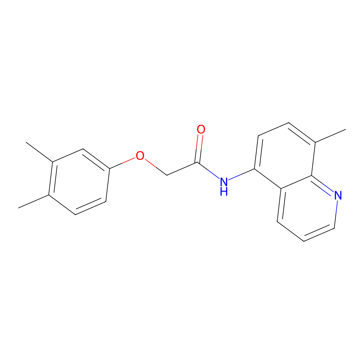 2-(3,4-dimethylphenoxy)-N-(8-methylquinolin-5-yl)acetamide molecular structure, CAS 1210337-45-3