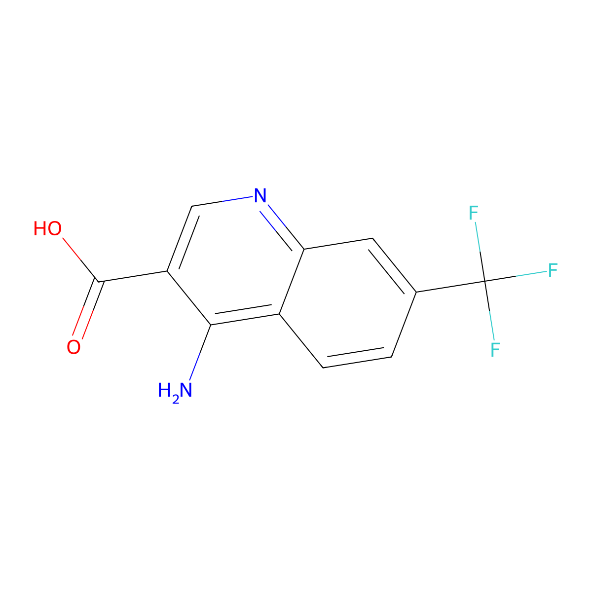 4-Amino-7-(trifluoromethyl)quinoline-3-carboxylic acid molecular structure, CAS 1210338-66-1