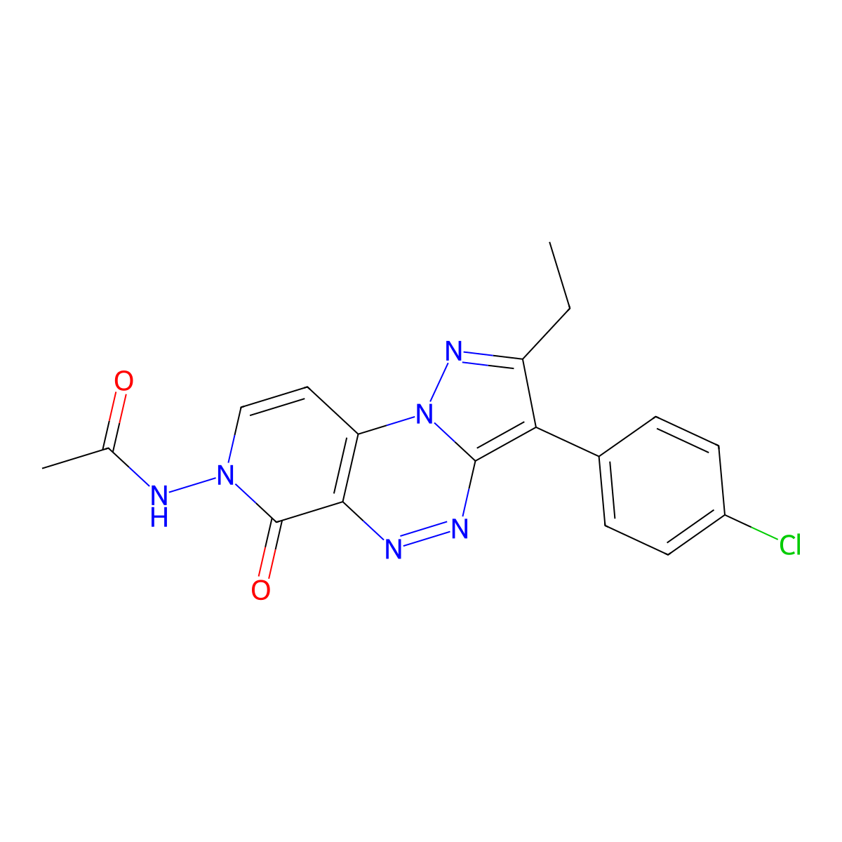 N-[3-(4-chlorophenyl)-2-ethyl-6-oxopyrazolo[5,1-c]pyrido[4,3-e][1,2,4]triazin-7(6H)-yl]acetamide molecular structure, CAS 1210338-67-2