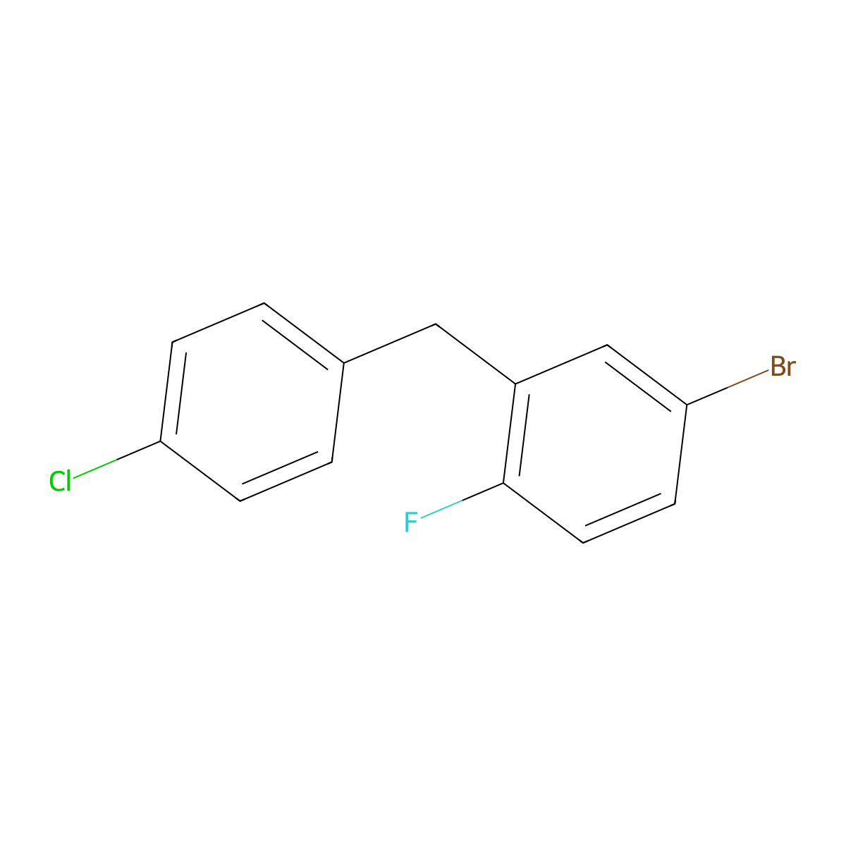 4-Bromo-2-(4-chlorobenzyl)-1-fluorobenzene molecular structure, CAS 1210344-21-0