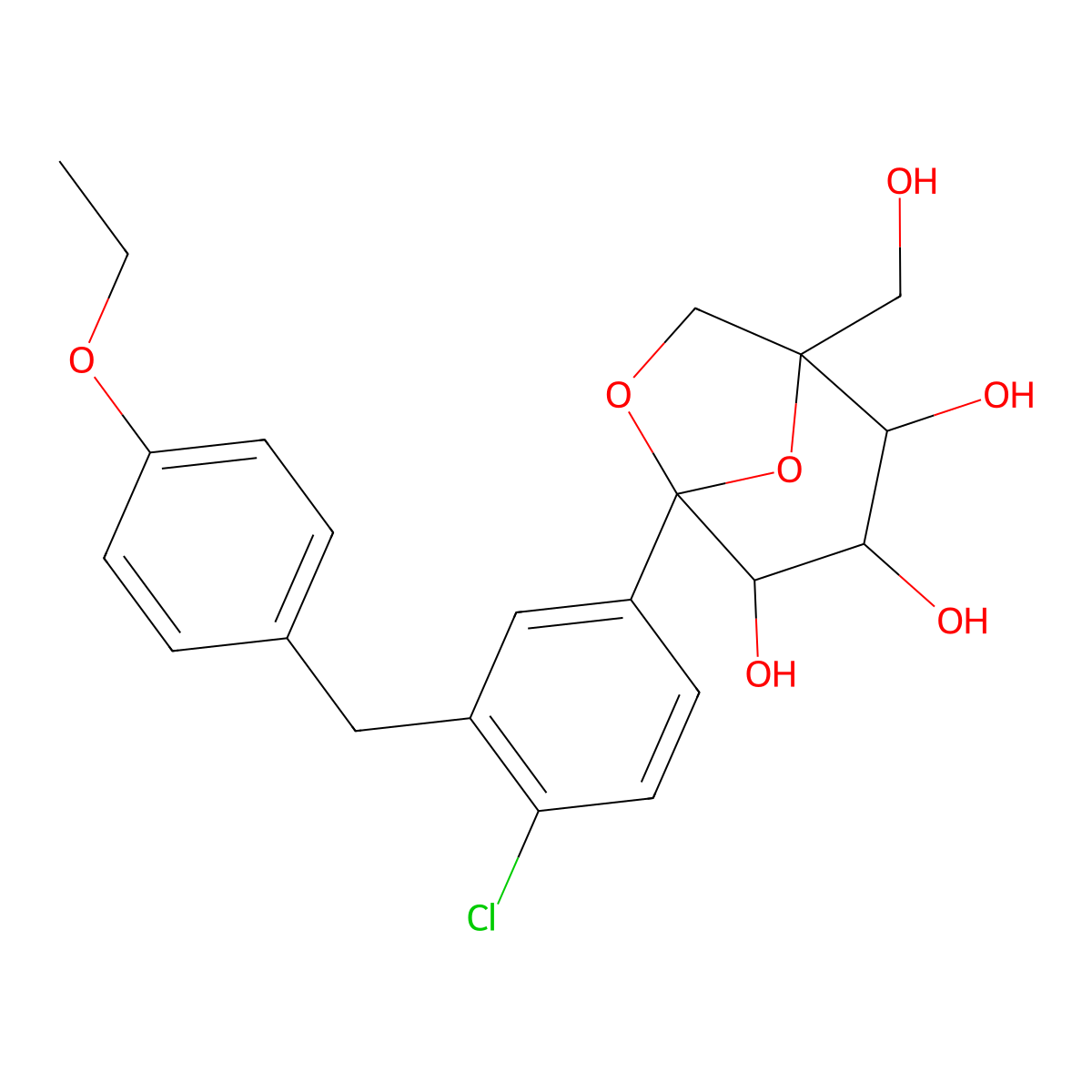 Ertugliflozin molecular structure, CAS 1210344-57-2