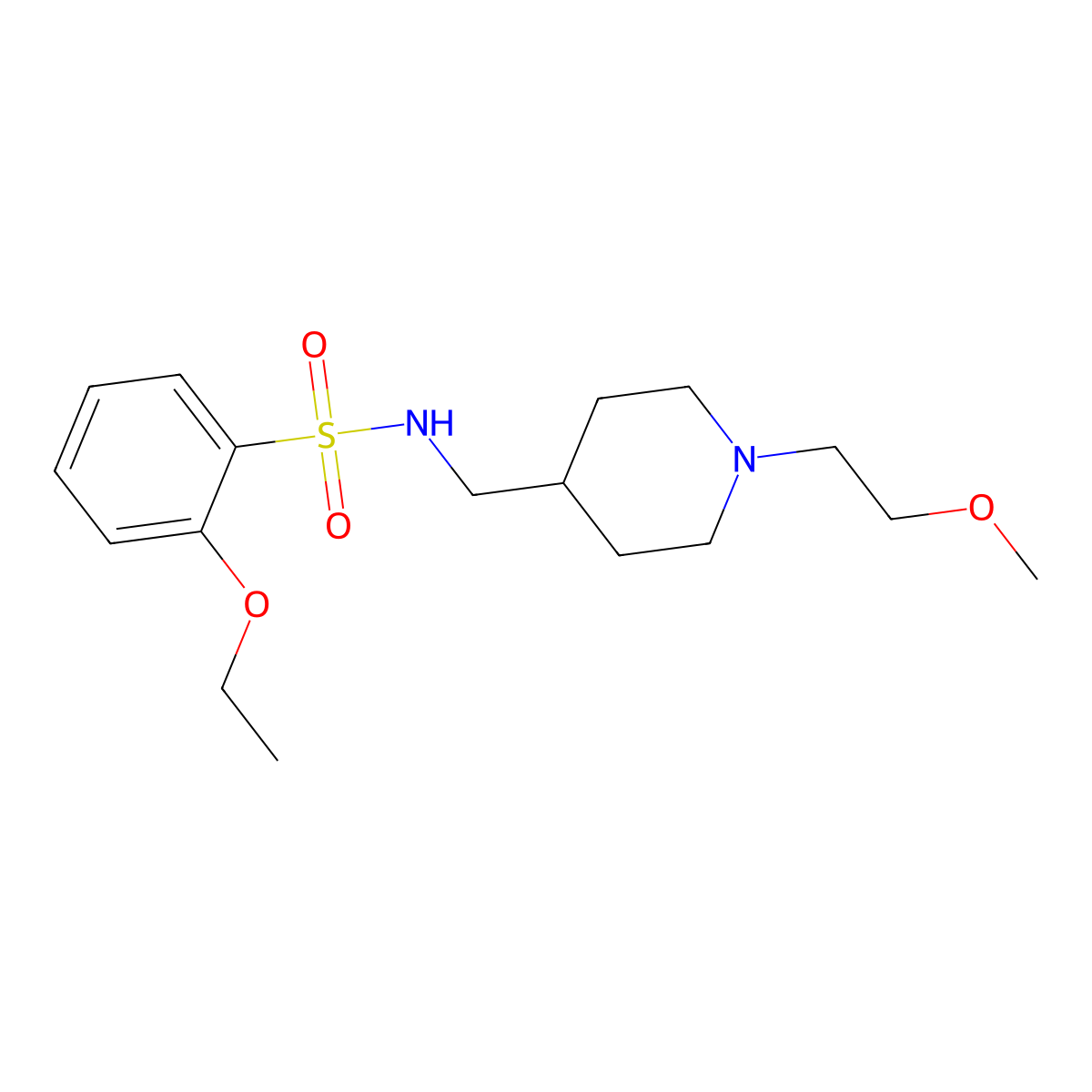 2-ethoxy-N-((1-(2-methoxyethyl)piperidin-4-yl)methyl)benzenesulfonamide molecular structure, CAS 1210348-20-1