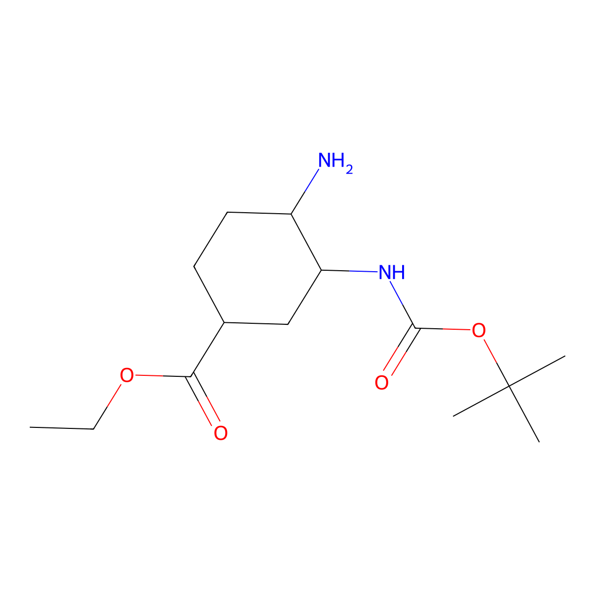 (1R,3S,4R)-4-Amino-3-(Boc-amino)-cyclohexanecarboxylic acid ethyl ester molecular structure, CAS 1210348-23-4
