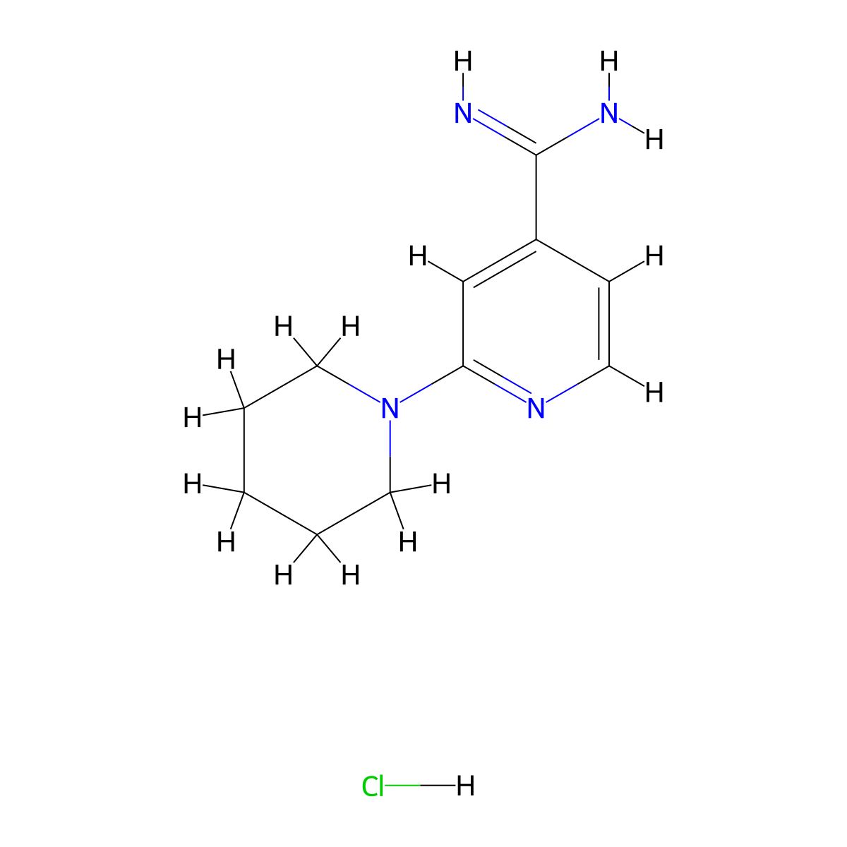 2-(Piperidin-1-yl)pyridine-4-carboximidamide hydrochloride molecular structure, CAS 1210359-82-2